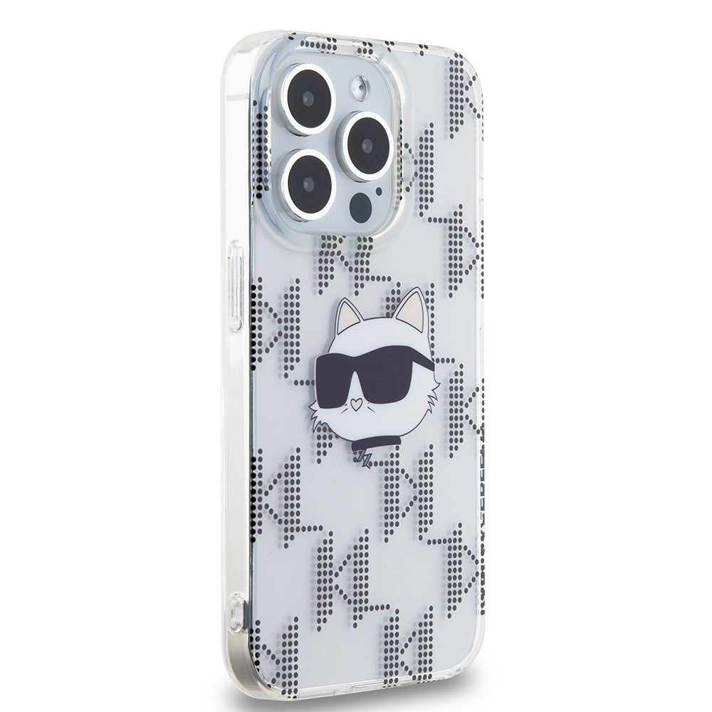 Husa pentru Apple iPhone 15 Pro, Karl Lagerfeld, IML Electroplated Choupette Head, Transparenta