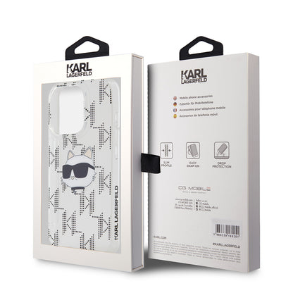 Husa pentru Apple iPhone 15 Pro, Karl Lagerfeld, IML Electroplated Choupette Head, Transparenta