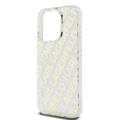 Husa pentru Apple iPhone 15 Pro, Karl Lagerfeld, IML Electroplated Repeated Logo, Aurie