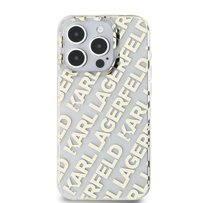 Husa pentru Apple iPhone 15 Pro, Karl Lagerfeld, IML Electroplated Repeated Logo, Aurie
