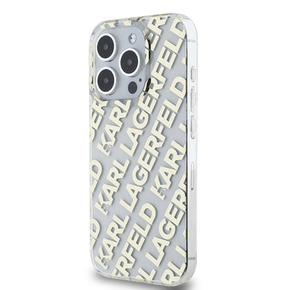 Husa pentru Apple iPhone 15 Pro, Karl Lagerfeld, IML Electroplated Repeated Logo, Aurie