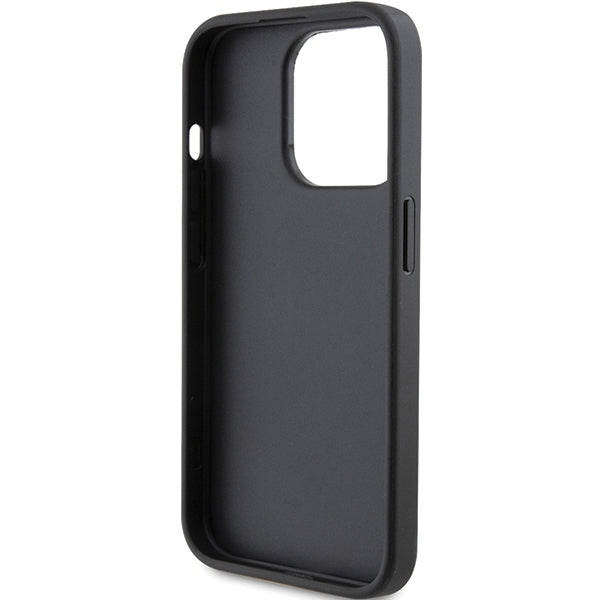 Husa pentru Apple iPhone 15 Pro, Karl Lagerfeld, Saffiano Card Slot Metal Karl & Choupette, Neagra