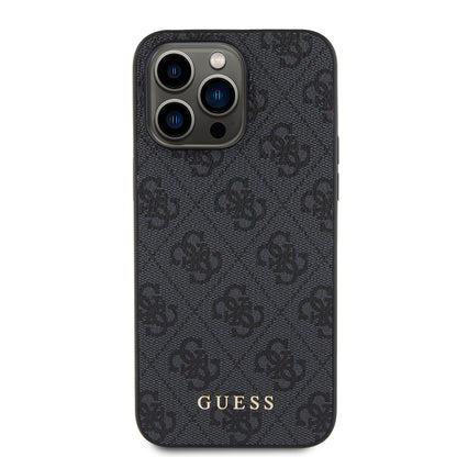 Husa pentru Apple iPhone 15 Pro Max, Guess, 4G Metal Gold Logo, Gri