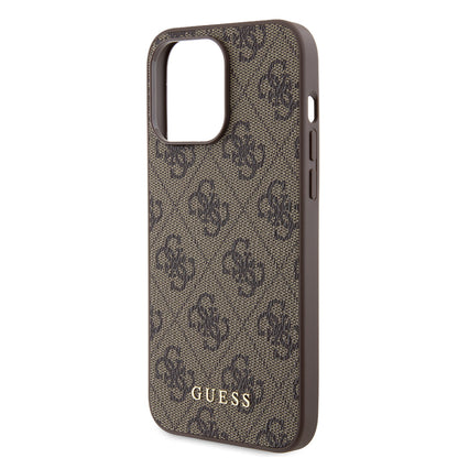 Husa pentru Apple iPhone 15 Pro Max, Guess, 4G Metal Gold Logo, Maro