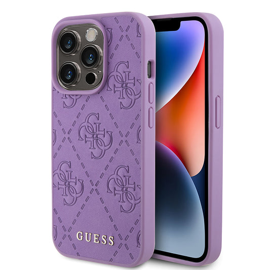 Husa pentru Apple iPhone 15 Pro Max, Guess, 4G Stamped, Mov Deschis