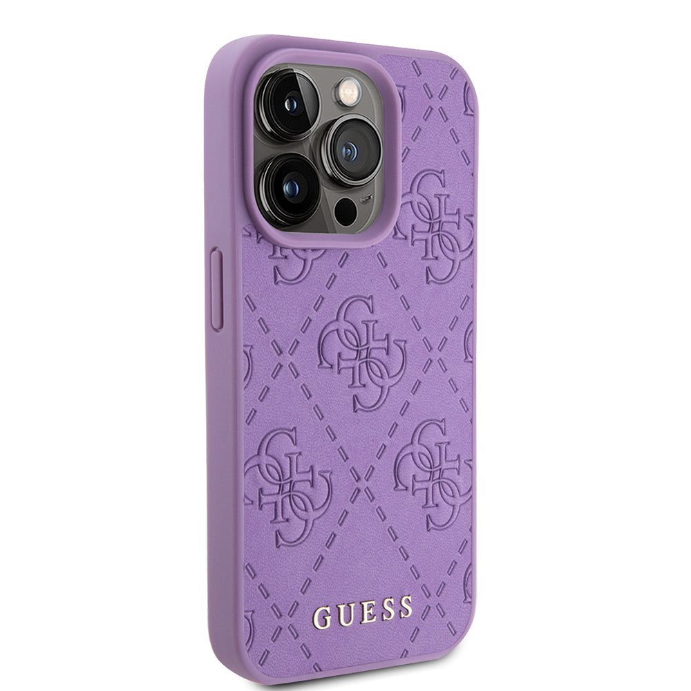 Husa pentru Apple iPhone 15 Pro Max, Guess, 4G Stamped, Mov Deschis