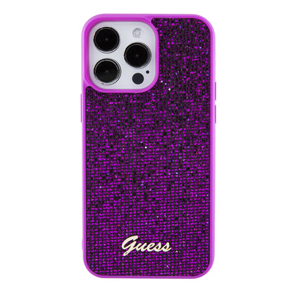 Husa pentru Apple iPhone 15 Pro Max, Guess, Disco Metal Script, Fucsia