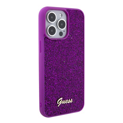 Husa pentru Apple iPhone 15 Pro Max, Guess, Disco Metal Script, Fucsia