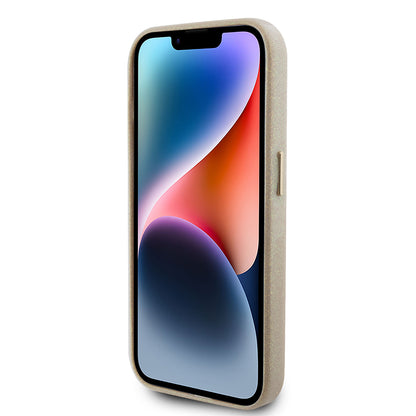 Husa pentru Apple iPhone 15 Pro Max, Guess, Glitter Glossy Script, Bej