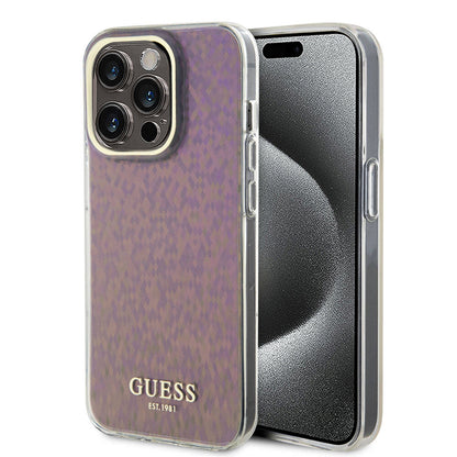 Husa pentru Apple iPhone 15 Pro Max, Guess, IML Faceted Mirror Disco Iridescent, Roz