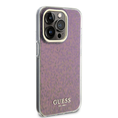 Husa pentru Apple iPhone 15 Pro Max, Guess, IML Faceted Mirror Disco Iridescent, Roz