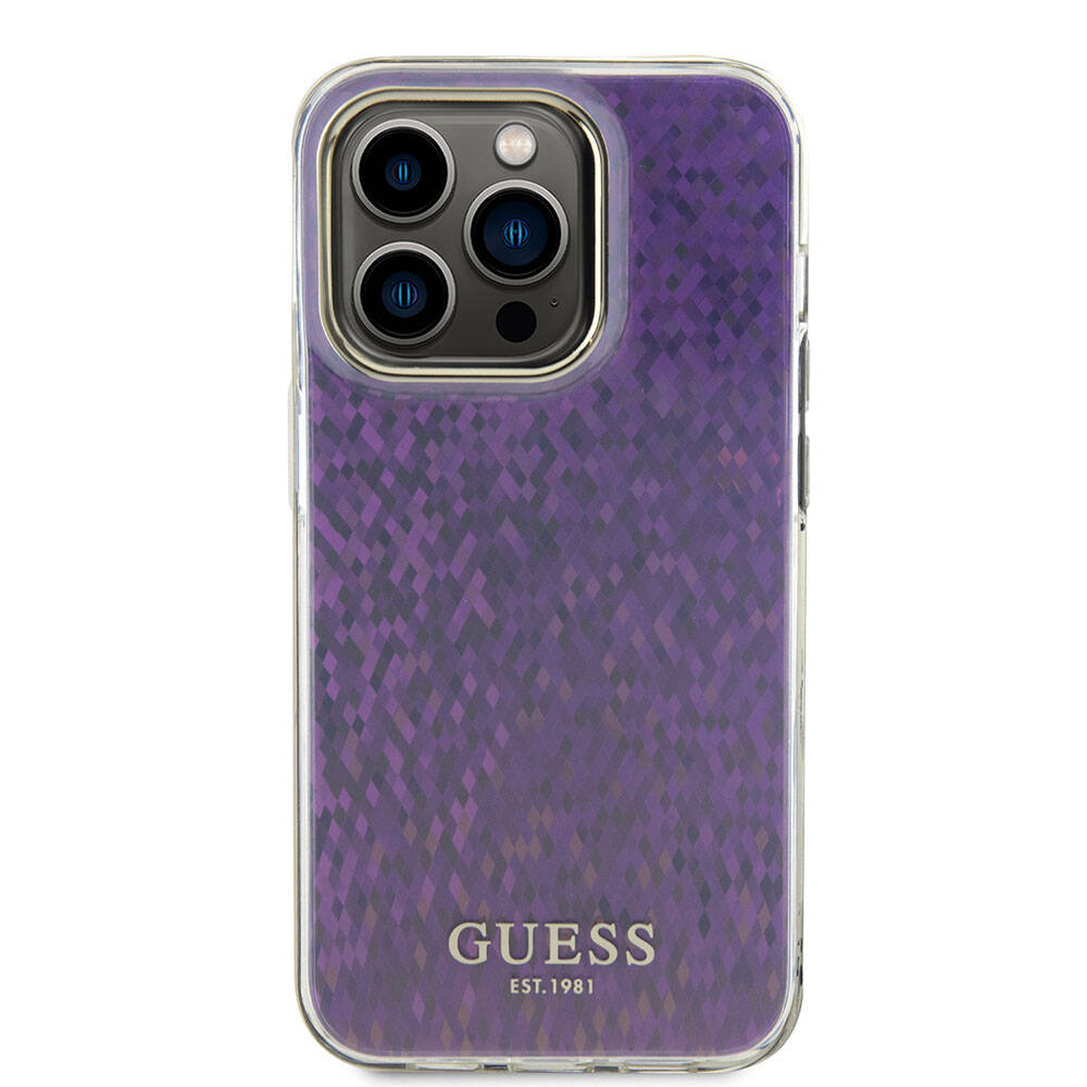 Husa pentru Apple iPhone 15 Pro Max, Guess, IML Faceted Mirror Disco Iridescent, Roz