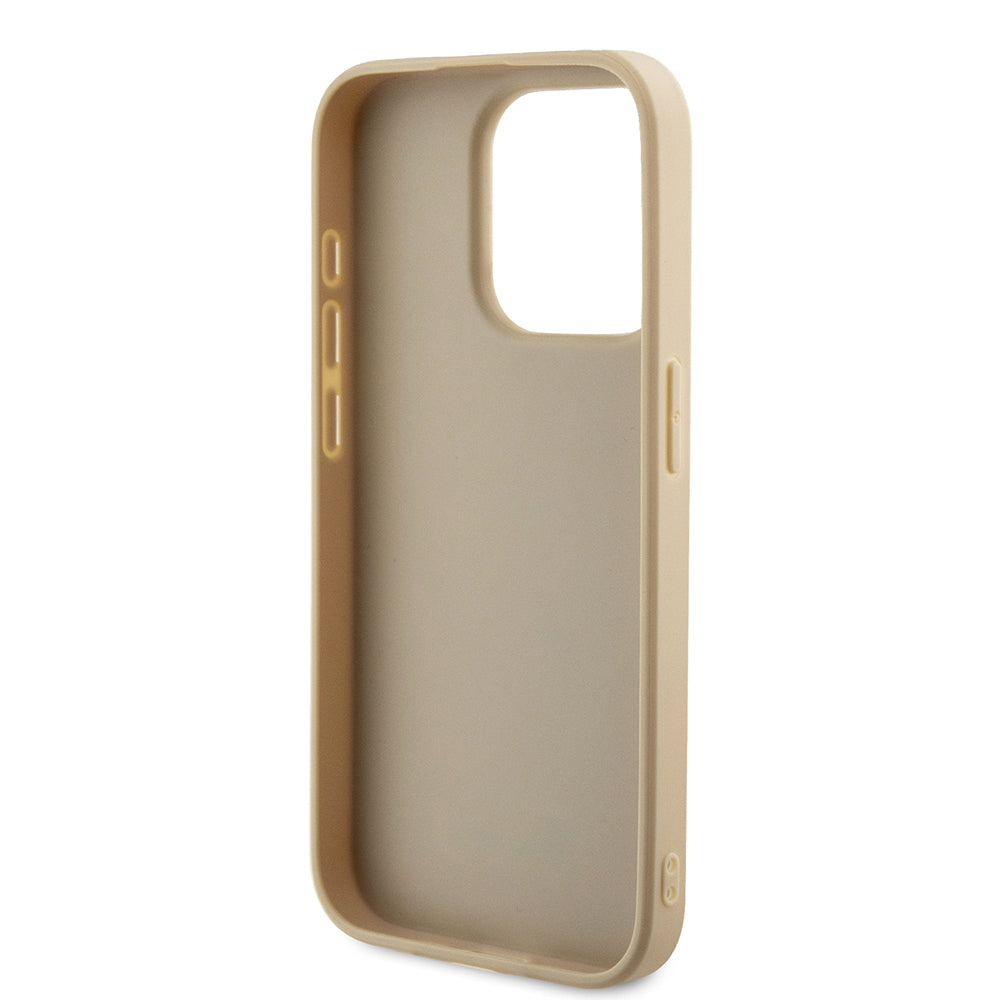 Husa pentru Apple iPhone 15 Pro Max, Guess, Saffiano Iridescent Script, Aurie
