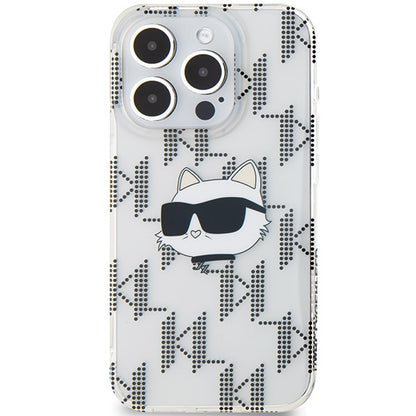 Husa pentru Apple iPhone 15 Pro Max, Karl Lagerfeld, IML Electroplated Choupette Head, Transparenta