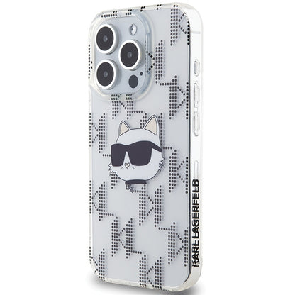 Husa pentru Apple iPhone 15 Pro Max, Karl Lagerfeld, IML Electroplated Choupette Head, Transparenta