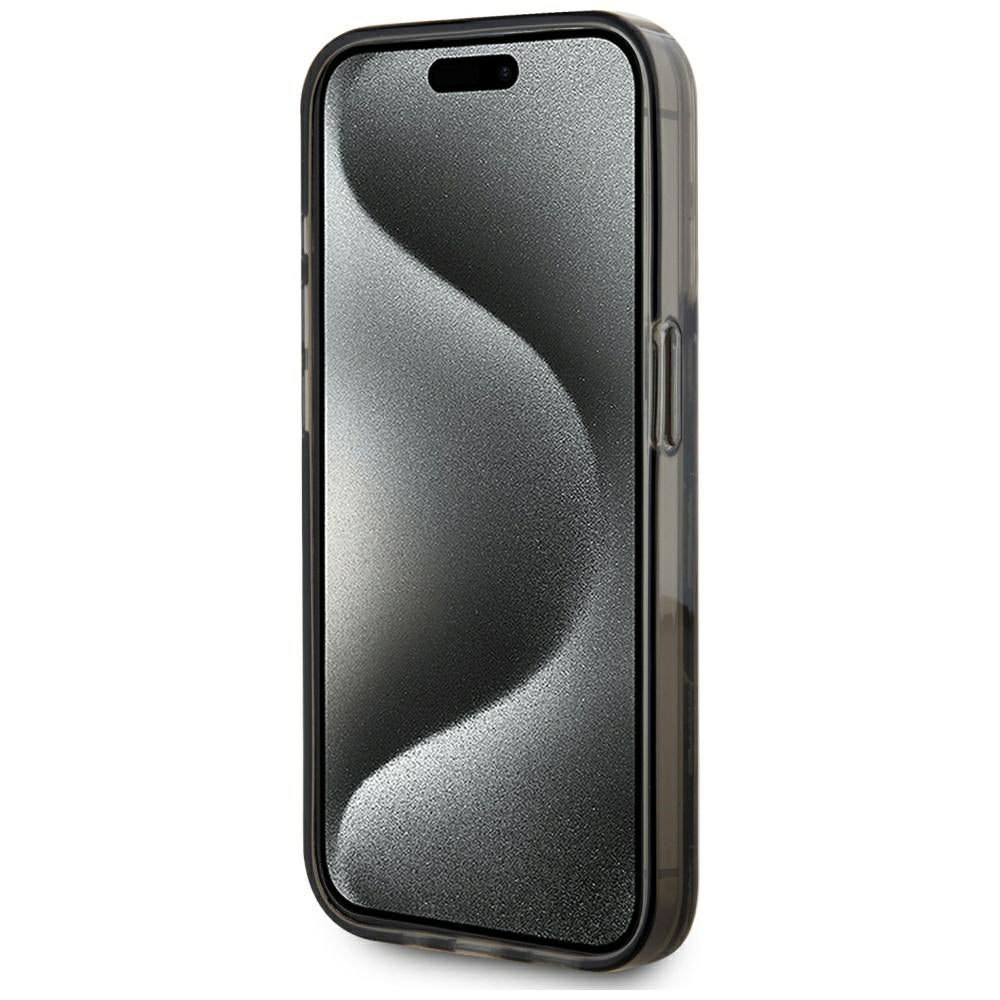 Husa pentru Apple iPhone 15 Pro Max, Karl Lagerfeld, Liquid Glitter Monogram, Neagra