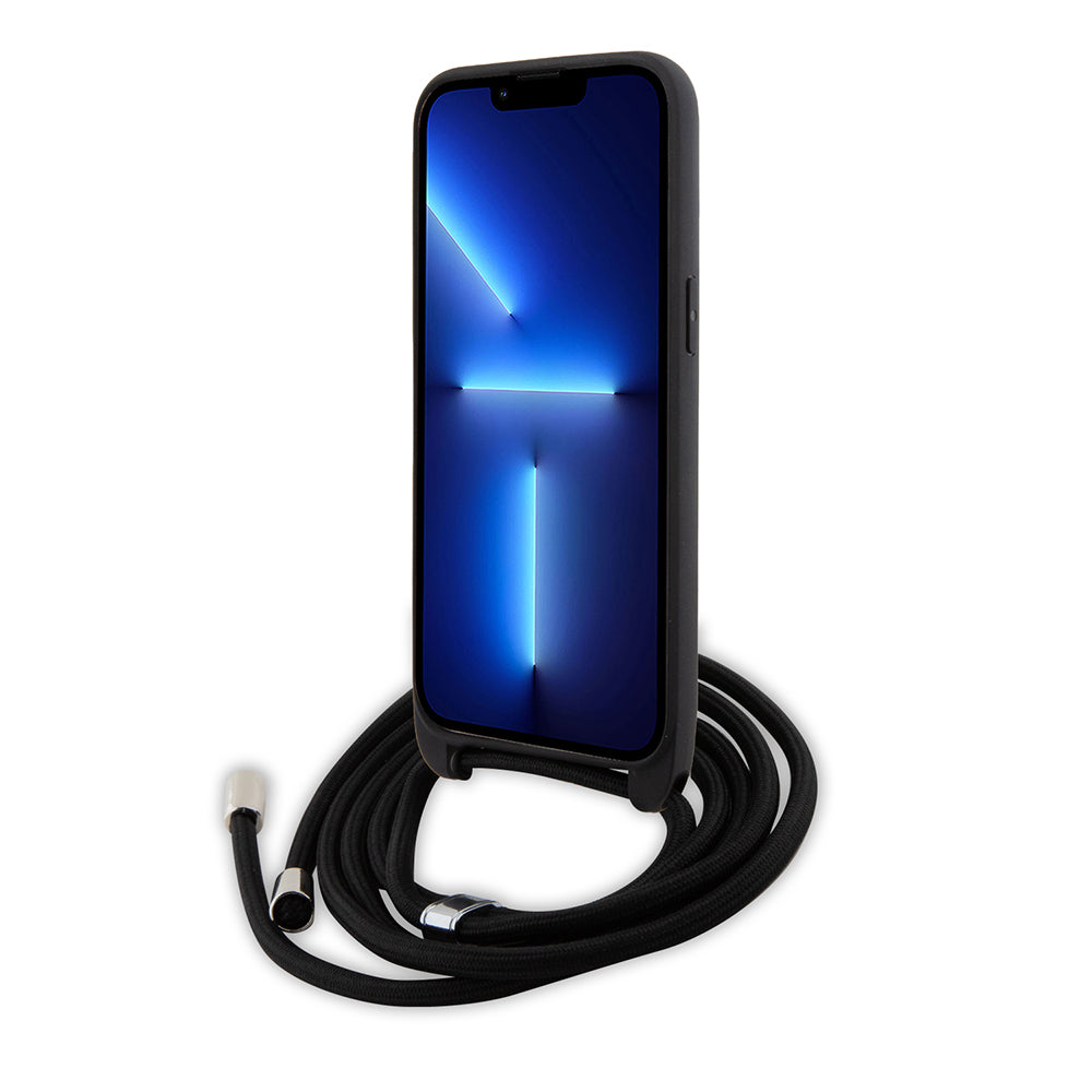 Husa pentru Apple iPhone 15 Pro Max, Karl Lagerfeld, Saffiano Crossbody Monogram Metal Pin Karl, Neagra