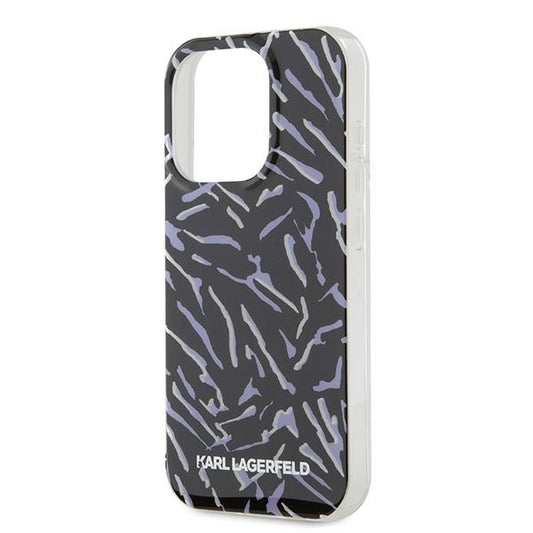 Husa pentru Apple iPhone 15 Pro Max, Karl Lagerfeld, Zebra with Cord Strap, Mov