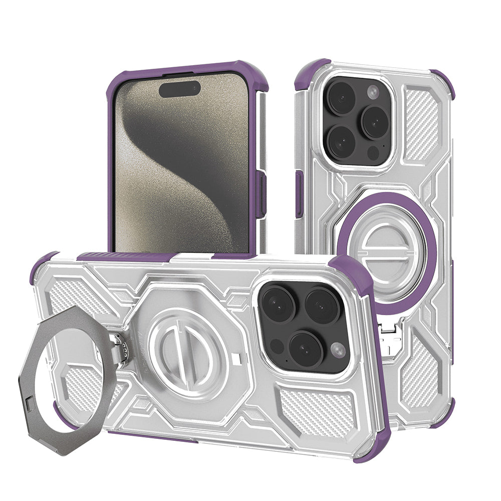 Husa pentru Apple iPhone 15 Pro Max, Techsuit, Carbon Shield Pro, Mov