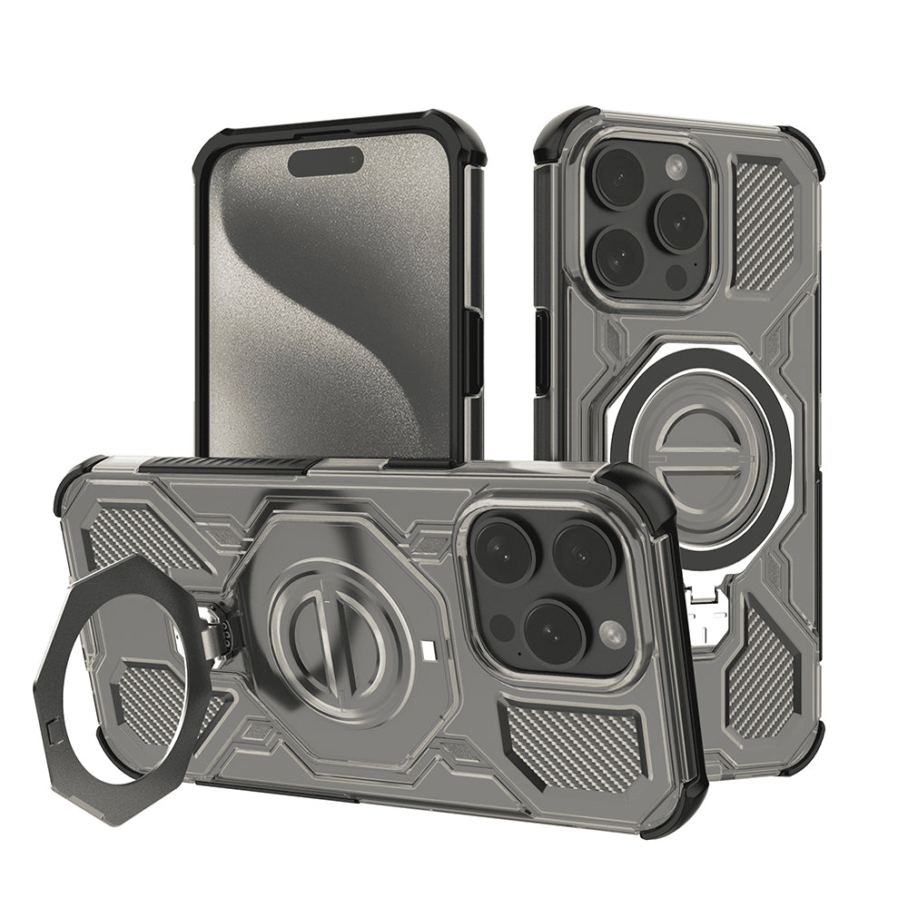 Husa pentru Apple iPhone 15 Pro Max, Techsuit, Carbon Shield Pro, Fumurie