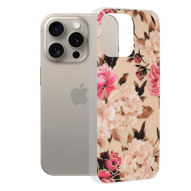 Husa pentru Apple iPhone 15 Pro Max, Techsuit, Marble, Bej