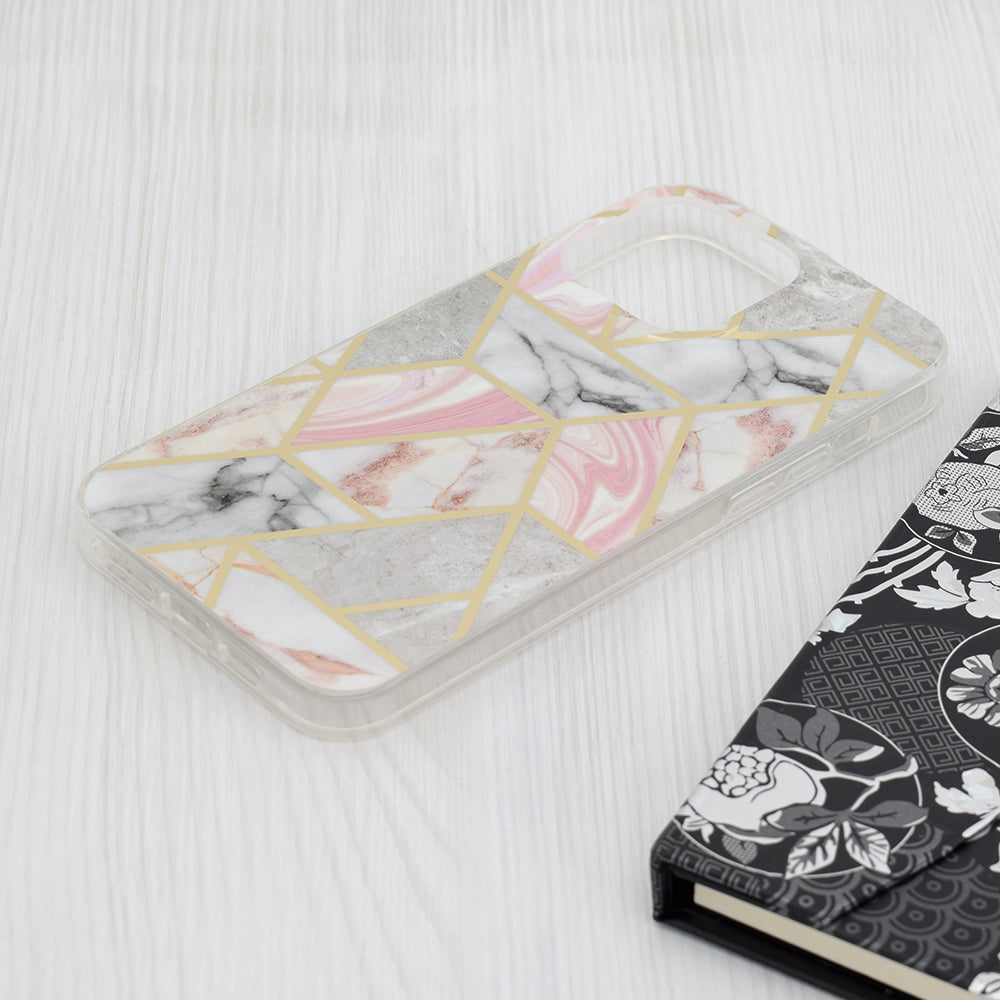 Husa pentru Apple iPhone 15 Pro Max, Techsuit, Marble, Roz