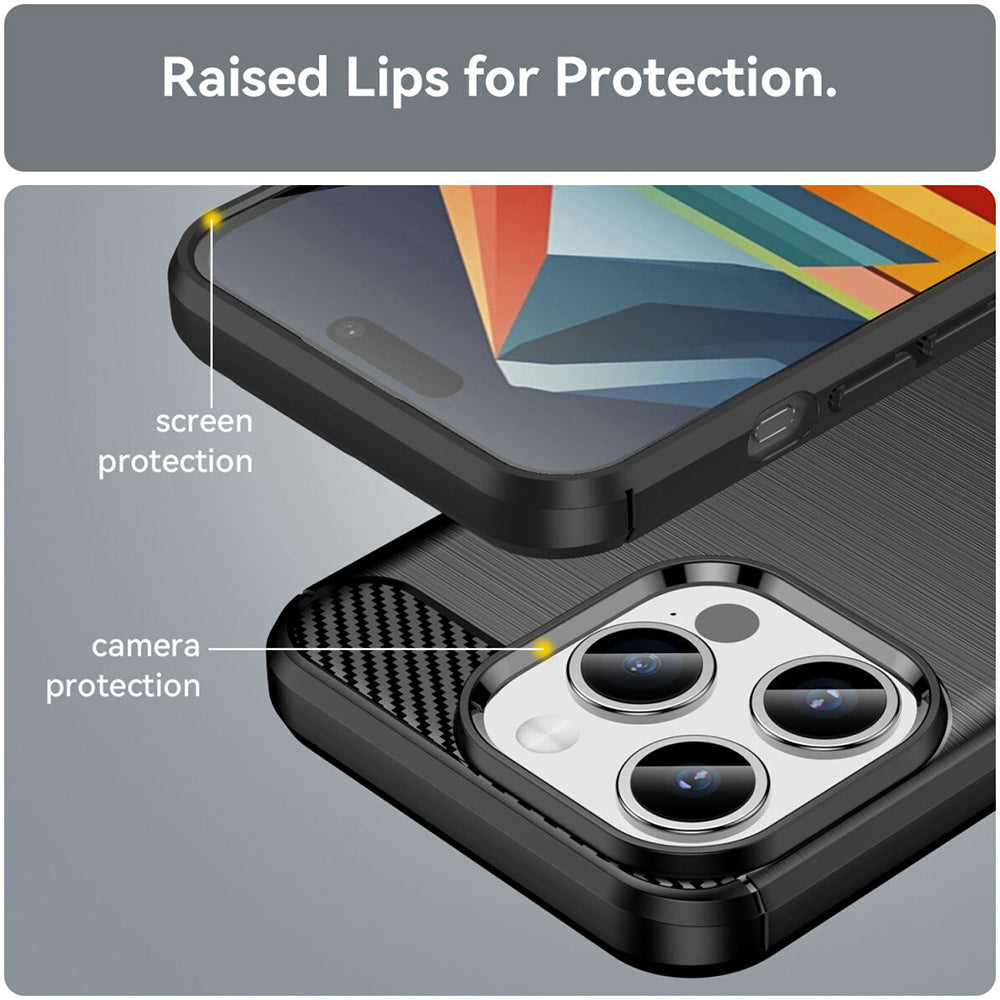 Husa pentru Apple iPhone 15 Pro, Techsuit, Carbon, Neagra