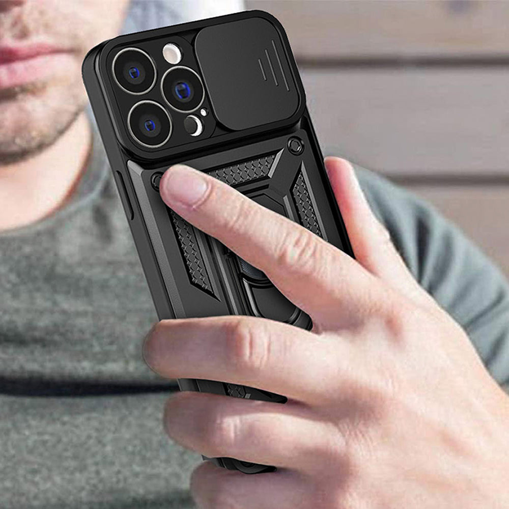 Husa pentru Apple iPhone 15, Techsuit, CamShield, Neagra