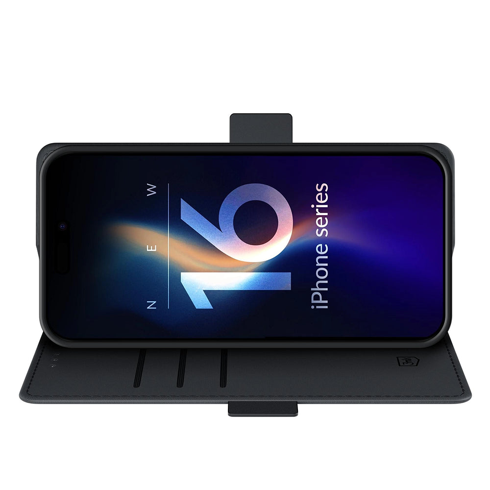 Husa pentru Apple iPhone 16, 3MK, Wallet, Neagra