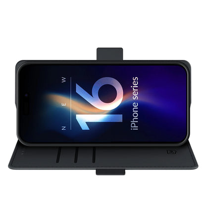 Husa pentru Apple iPhone 16, 3MK, Wallet, Neagra