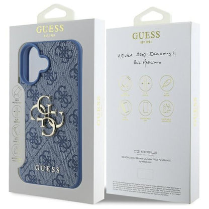 Husa pentru Apple iPhone 16, Guess, 4G Big Logo, Albastra