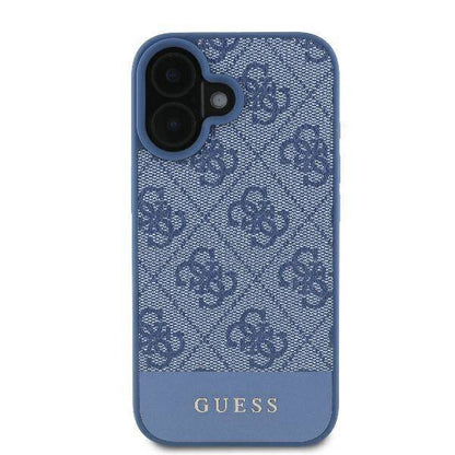 Husa pentru Apple iPhone 16, Guess, 4G Bottom Stripe, Albastra