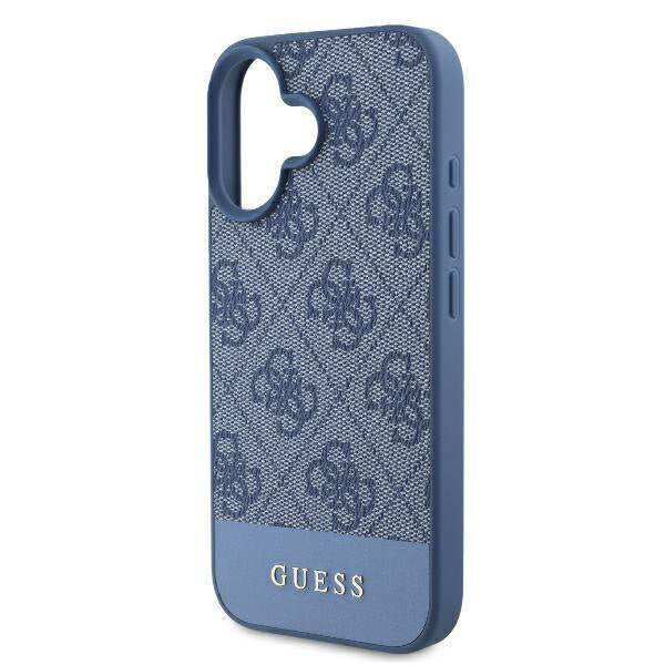 Husa pentru Apple iPhone 16, Guess, 4G Bottom Stripe, Albastra