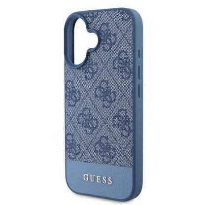 Husa pentru Apple iPhone 16, Guess, 4G Bottom Stripe, Albastra