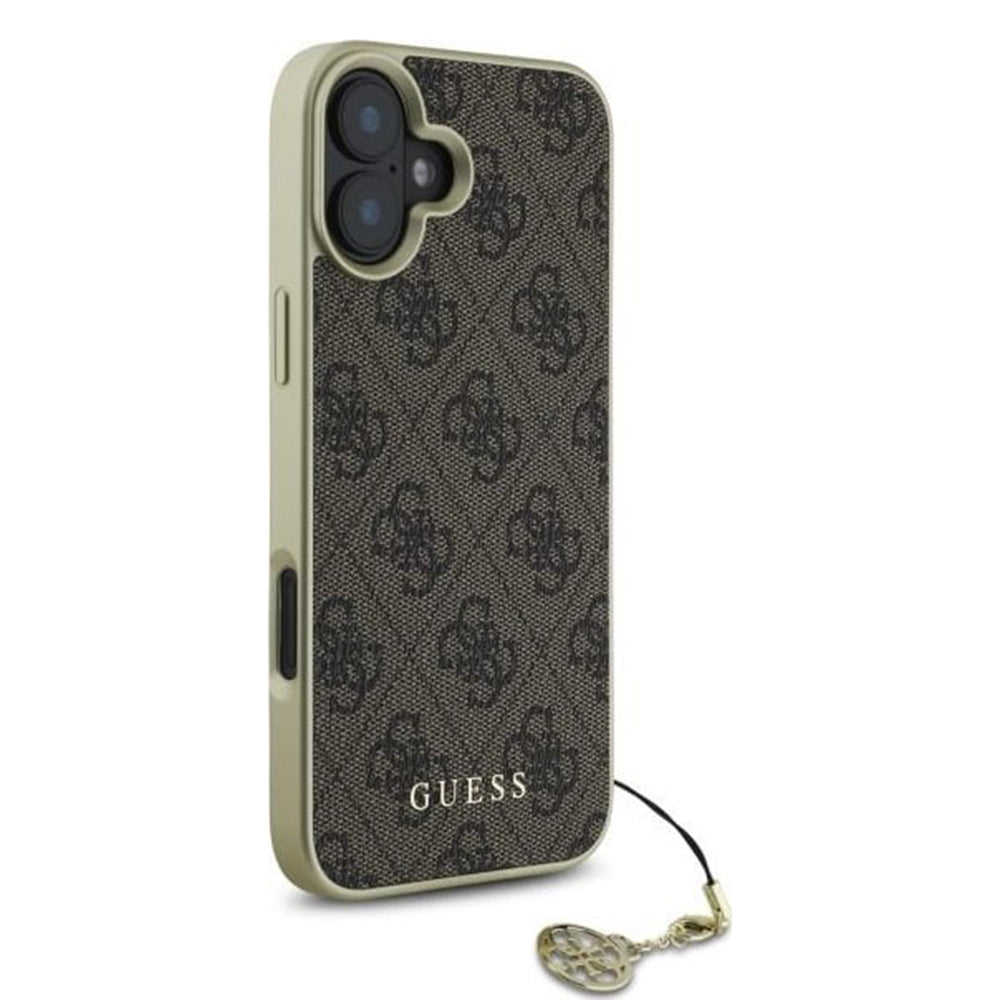 Husa pentru Apple iPhone 16, Guess, 4G Charm, Maro