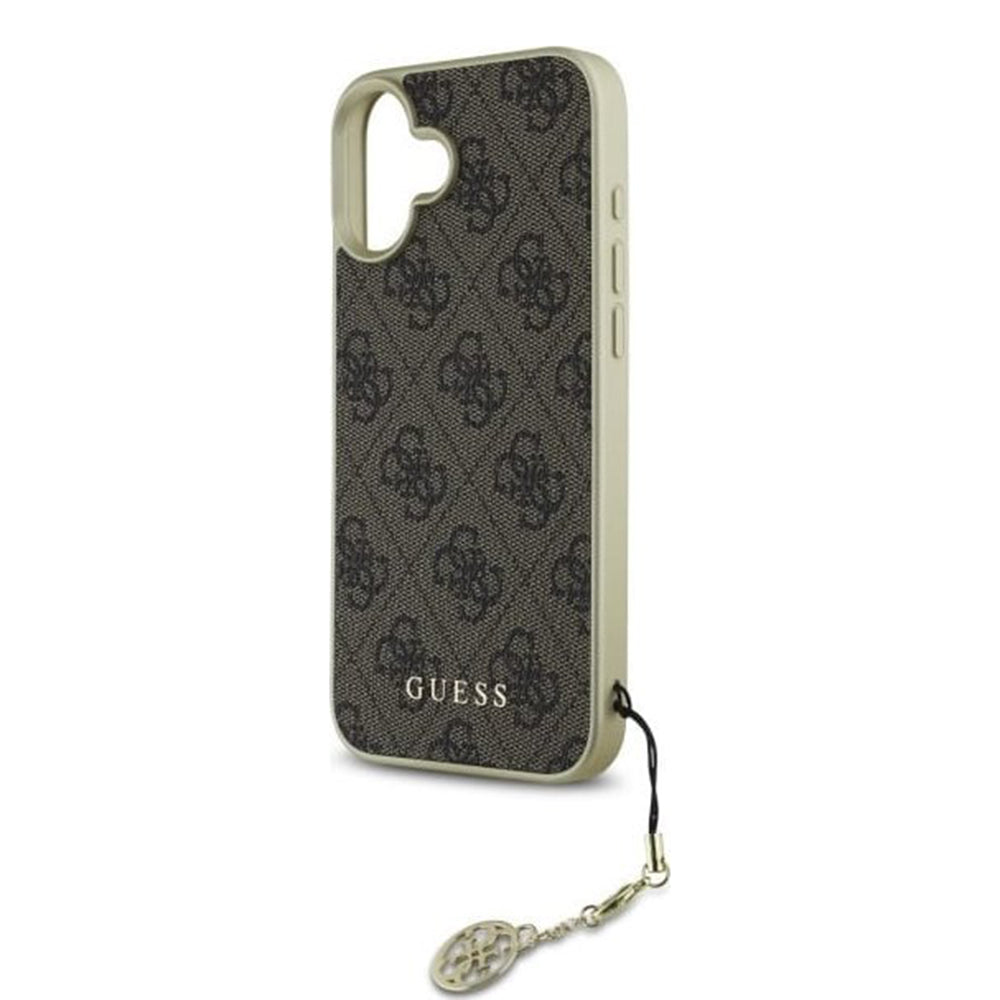 Husa pentru Apple iPhone 16, Guess, 4G Charm, Maro