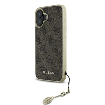 Husa pentru Apple iPhone 16, Guess, 4G Charm, Maro