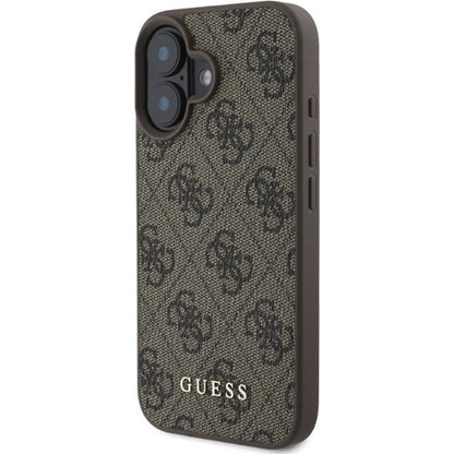 Husa pentru Apple iPhone 16, Guess, 4G Classic, Maro