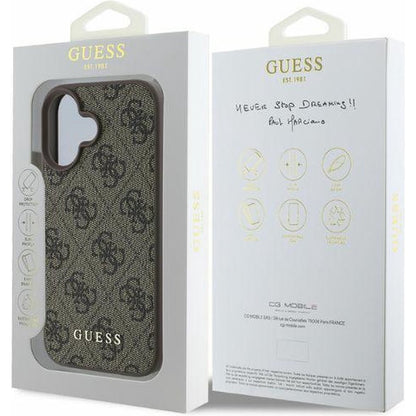 Husa pentru Apple iPhone 16, Guess, 4G Classic, Neagra