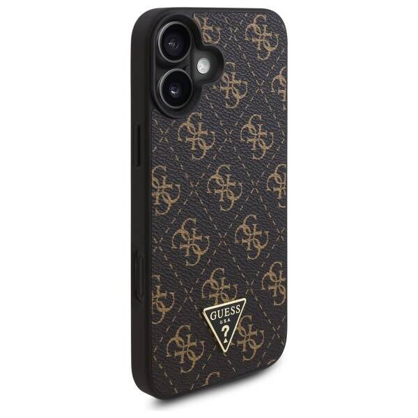 Husa pentru Apple iPhone 16, Guess, 4G Triangle Logo, Neagra