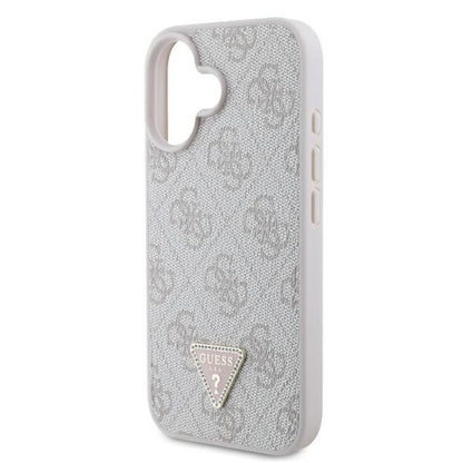 Husa pentru Apple iPhone 16, Guess, Crossbody 4G Triangle Strass, Roz