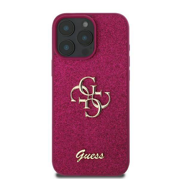Husa pentru Apple iPhone 16, Guess, Fixed Glitter Big 4G, Mov