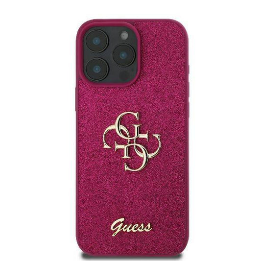 Husa pentru Apple iPhone 16, Guess, Fixed Glitter Big 4G, Mov