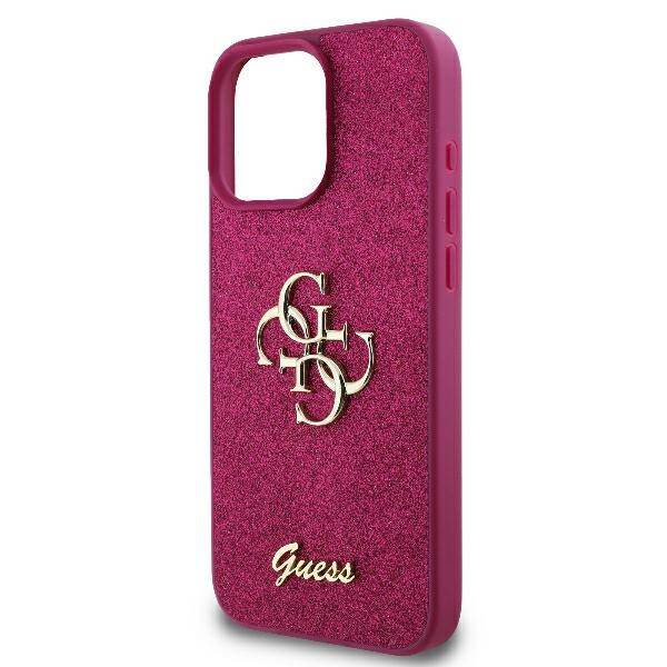 Husa pentru Apple iPhone 16, Guess, Fixed Glitter Big 4G, Mov