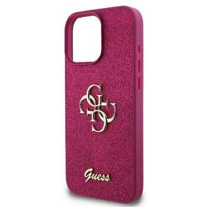 Husa pentru Apple iPhone 16, Guess, Fixed Glitter Big 4G, Mov