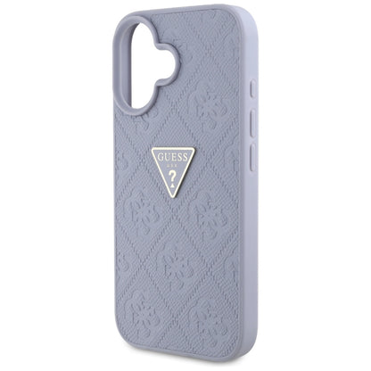 Husa pentru Apple iPhone 16, Guess, Hot Stamp 4G Pattern Triangle Logo, Mov Deschis