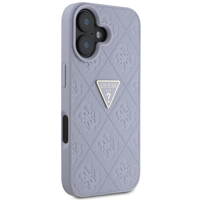 Husa pentru Apple iPhone 16, Guess, Hot Stamp 4G Pattern Triangle Logo, Mov Deschis