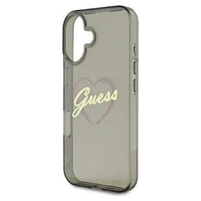 Husa pentru Apple iPhone 16, Guess, IML Heart, Neagra