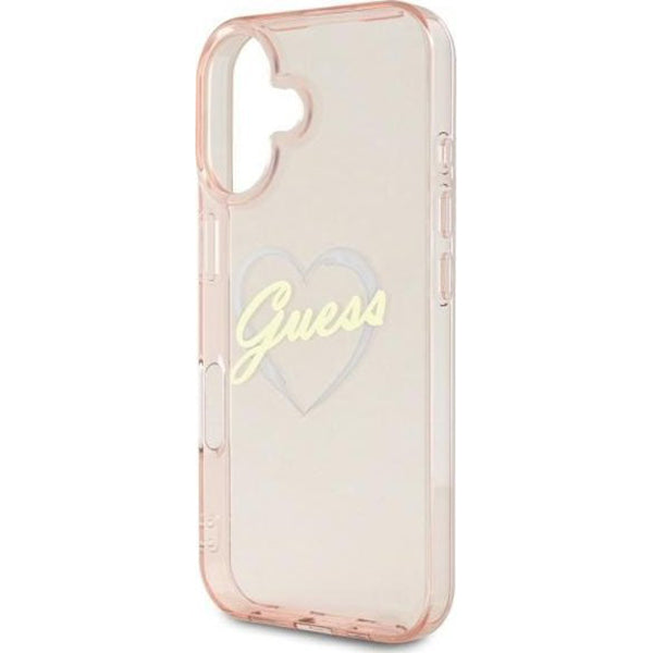 Husa pentru Apple iPhone 16, Guess, IML Heart, Roz