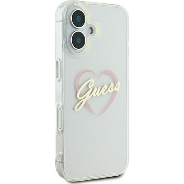 Husa pentru Apple iPhone 16, Guess, IML Heart, Transparenta